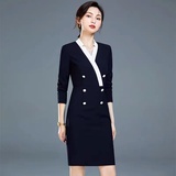 女士连衣裙黑白拼接定制